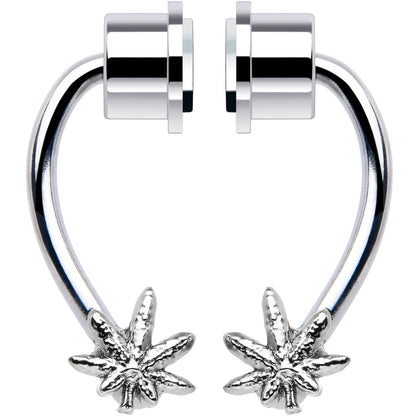 Pot Leaf Magnetic Septum Ring Horseshoe Non-Pierced Fake Nose Ring
