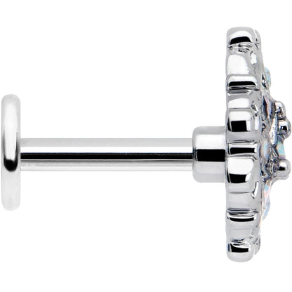 16G 1/4 Aurora Gem Retro Sunburst Cartilage Labret