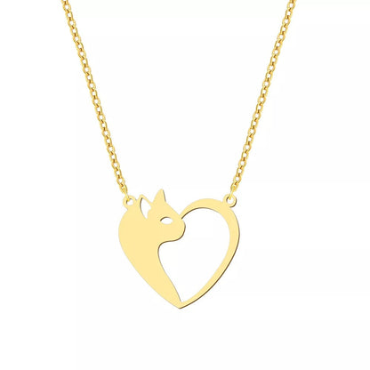 Women's Fashion Stainless Steel Cat Pendant Necklace