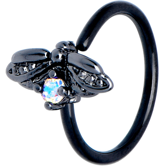 20G 5/16 Aurora Gem Black Beauty Bug Nose Hoop