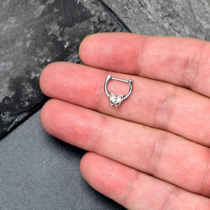 16G 5/16 Clear Gem Fancy Fab Butterfly Cartilage Clicker