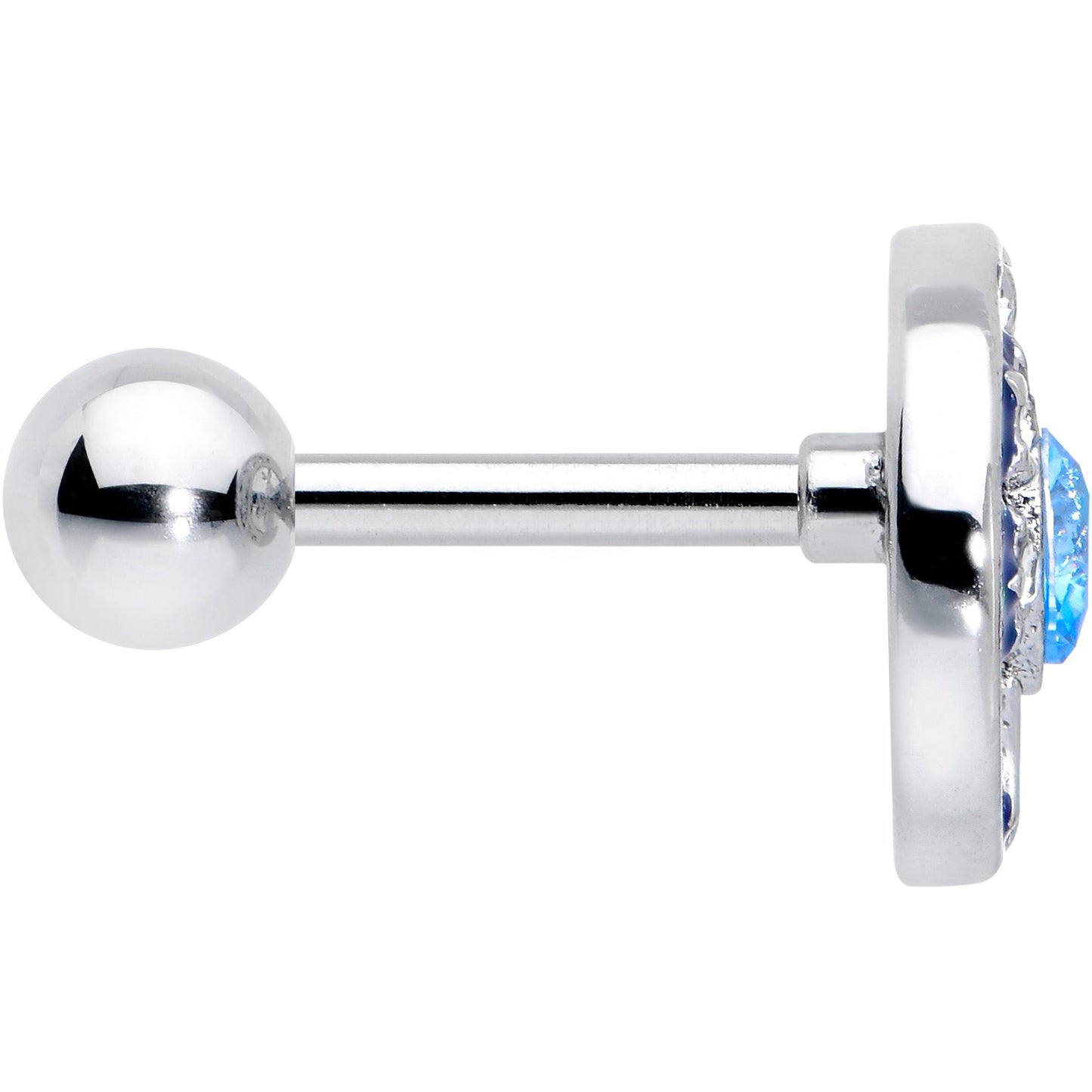 16G 1/4 Blue CZ Gem Butterfly Love Heart Cartilage Tragus Earring