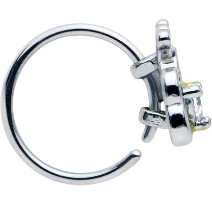 20G 5/16 Clear CZ Gem Butterfly Love Bug Nose Hoop