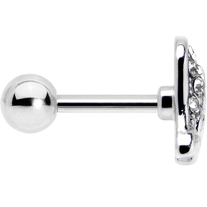 16G 1/4 Clear Gem Heavenly Heart Angel Wing White Cartilage Stud