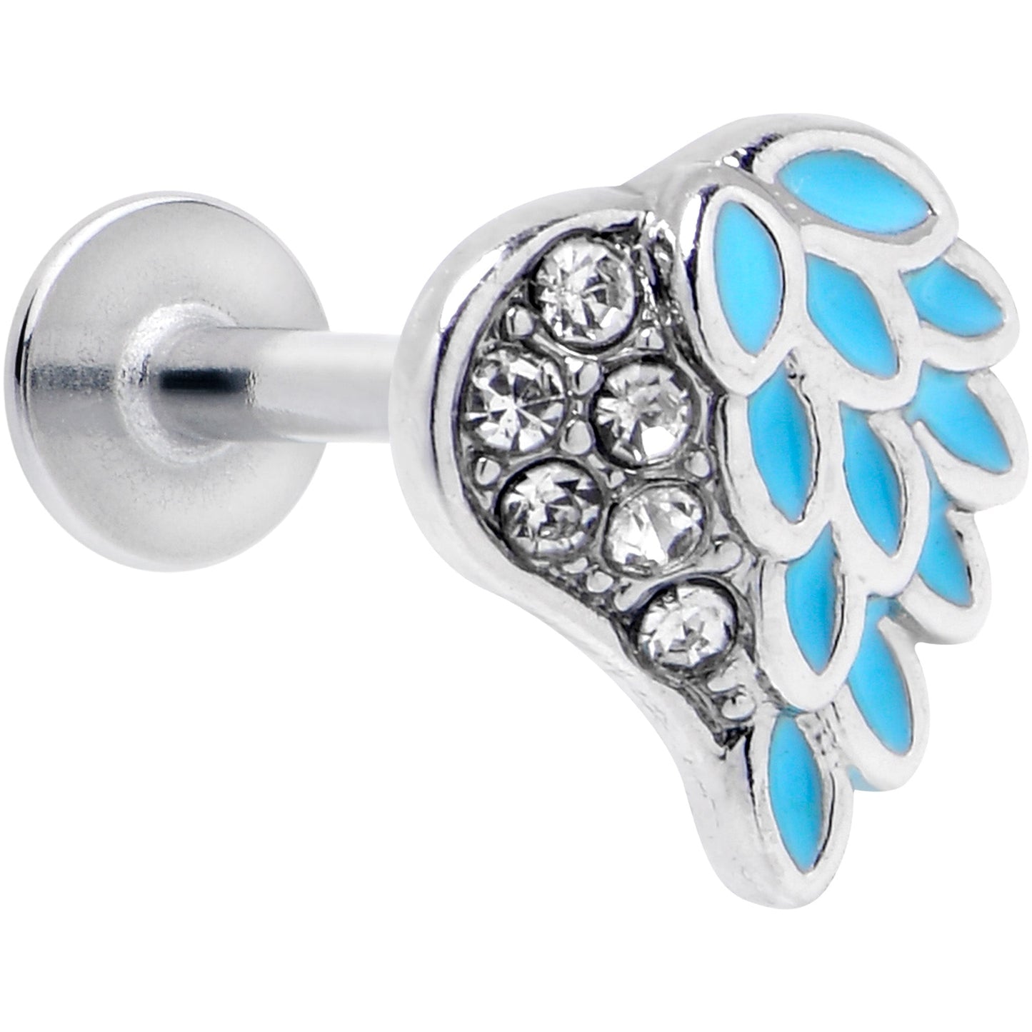 16G 5/16 Clear Gem Heavenly Heart Angel Wing Blue Labret Tragus