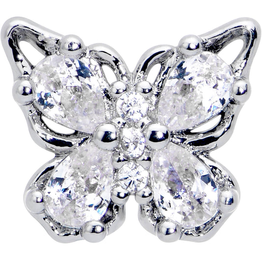 16G 1/4 Clear Gem Baroque Beauty Butterfly Cartilage Tragus Earring