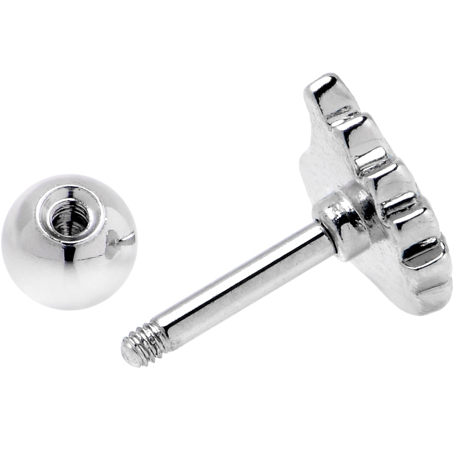 16G 1/4 Clear Gem Heavenly Heart Angel Wing Black Cartilage Earring