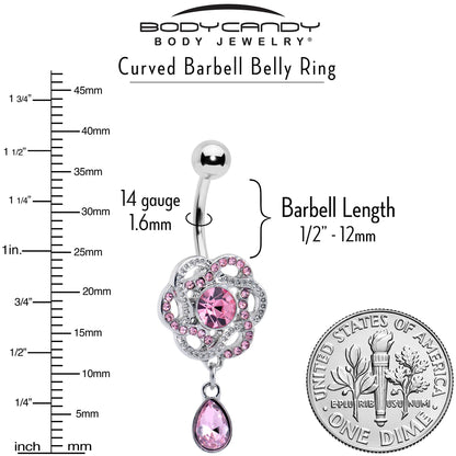 Pink Gem Celtic Knot Elegance Dangle Belly Ring