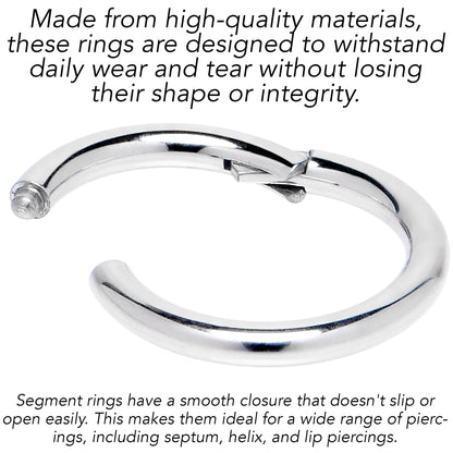 14G 7/16 316L Surgical Steel Precision Hinged Segment Hoop
