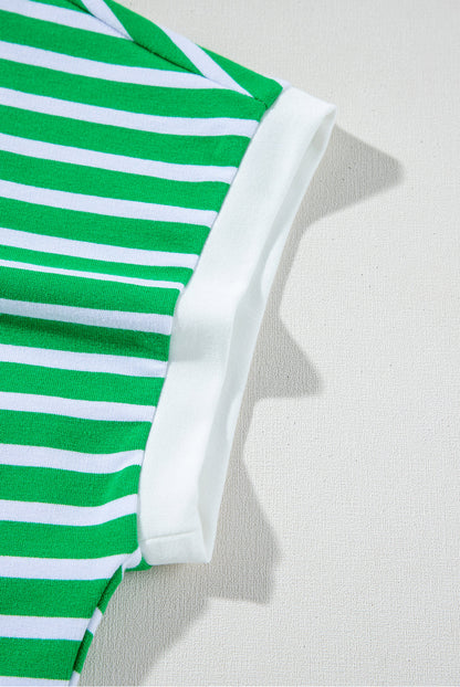 Striped Cap Sleeve Tee and Shorts Set