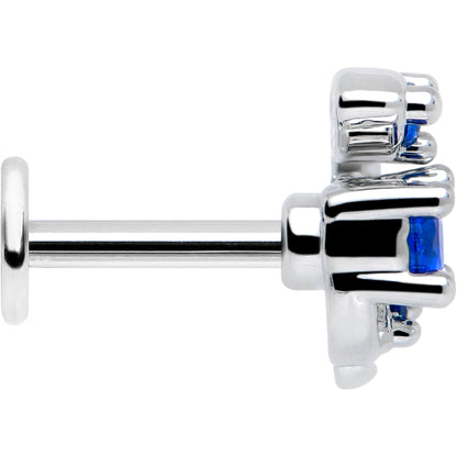 16G 1/4 Blue Gem Twining Vine Flatback Stud