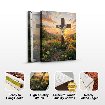 Cross and Flowers Faith Wall Art