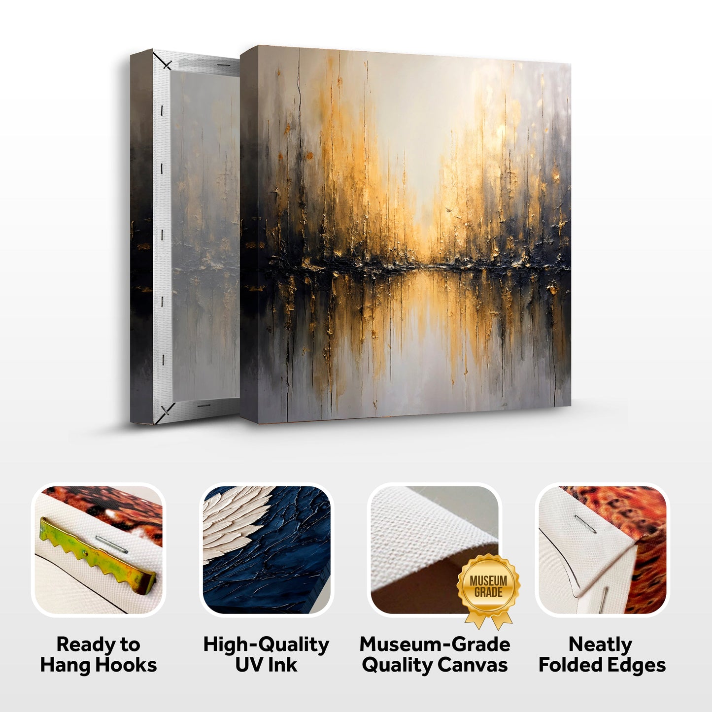 Golden Reflections Abstract Wall Art
