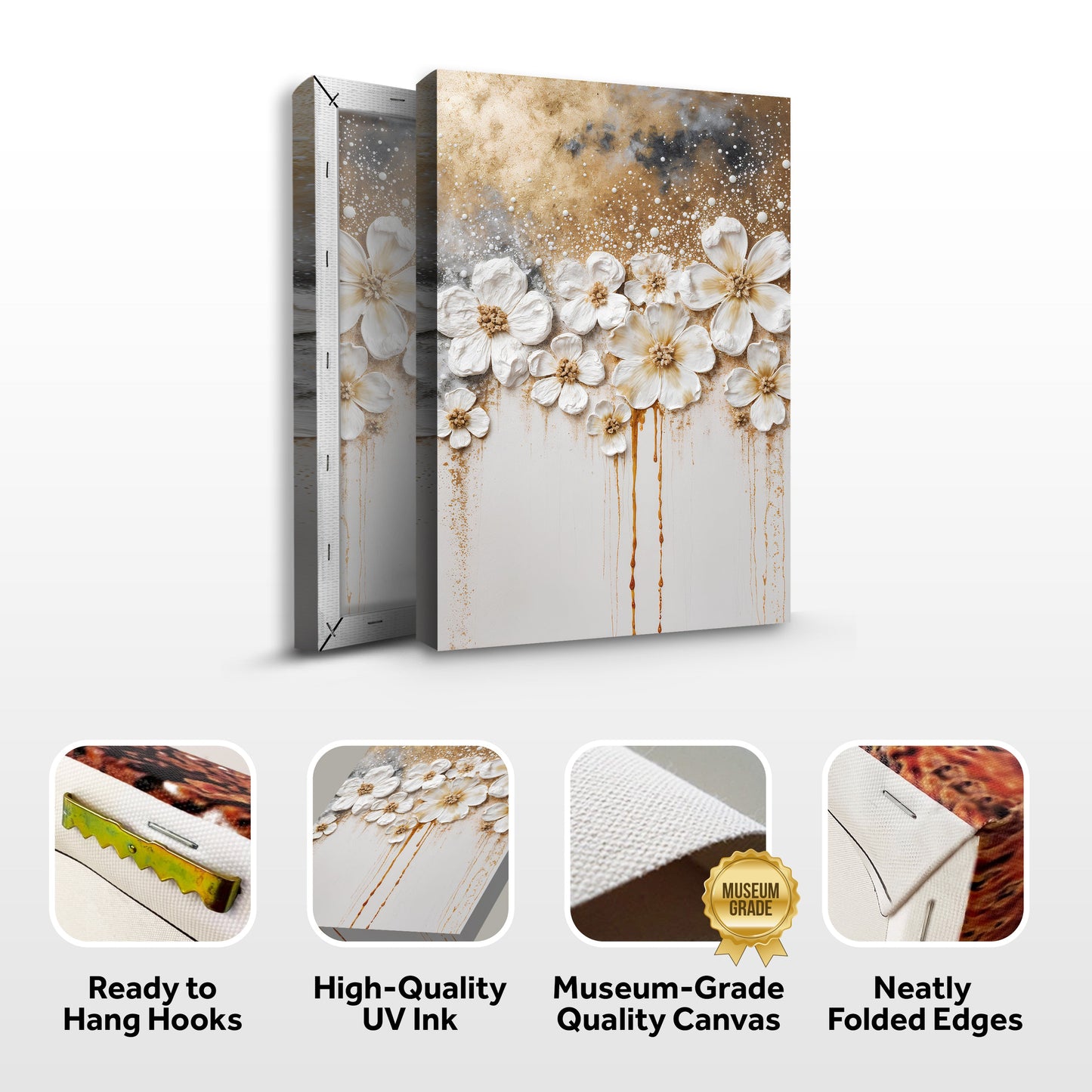 Gold Floral Wall Art