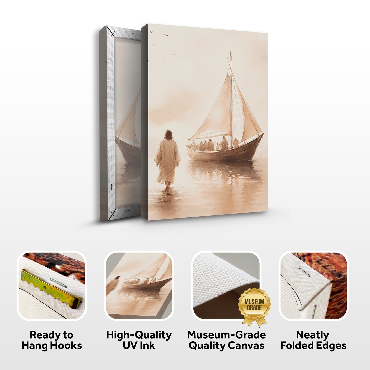 Jesus Christ Walking On Water Faith Wall Art VIII