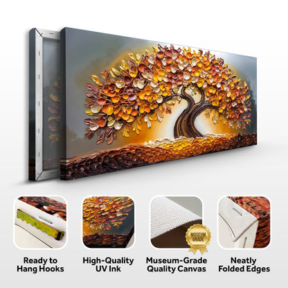 Golden Autumn Impasto Wall Art