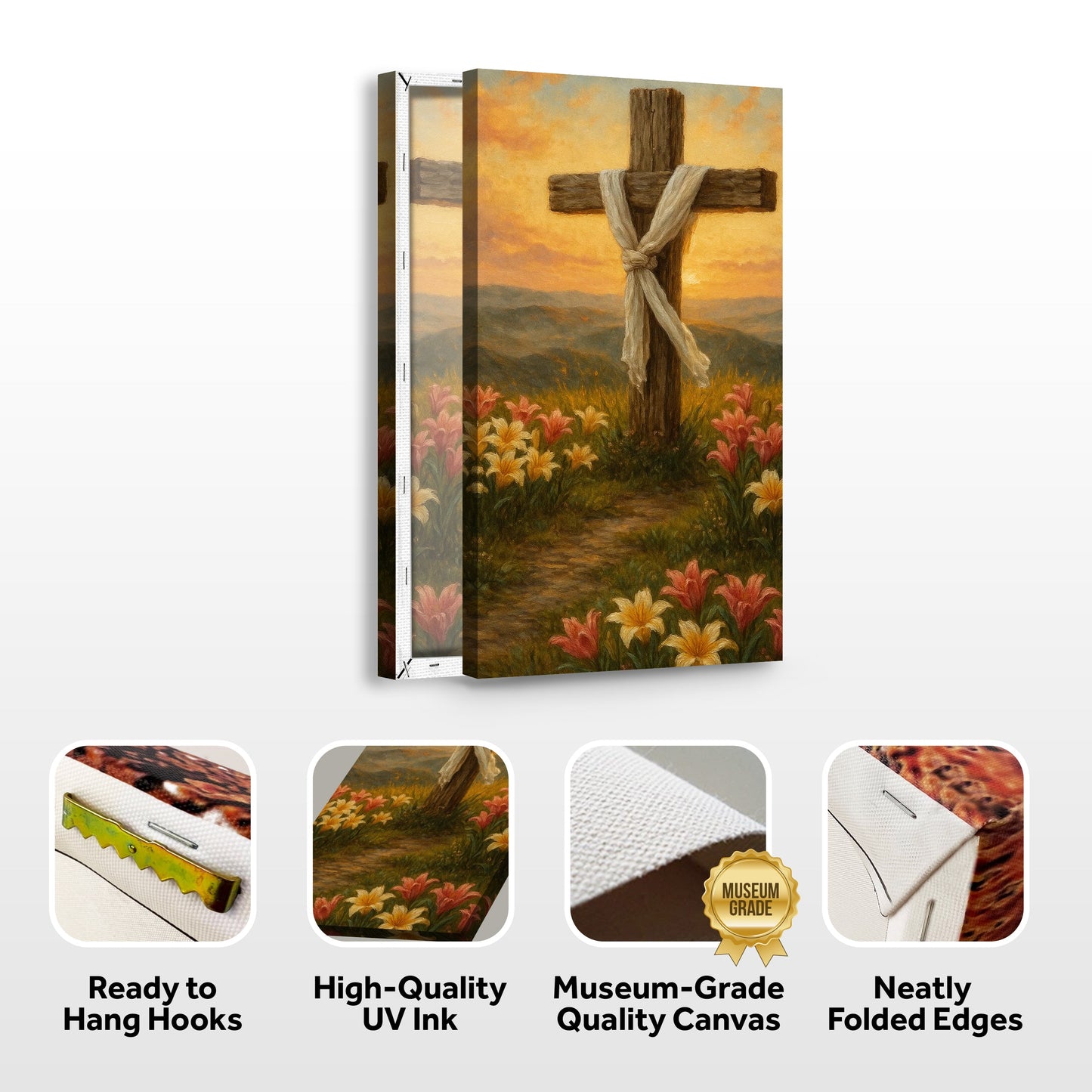 Cross and Flowers Faith Wall Art III