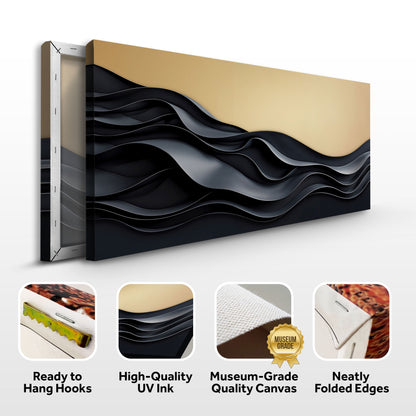 Black and Gold Minimalist Abstract Wall Art II