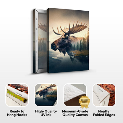 Moose Double Exposure Wall Art