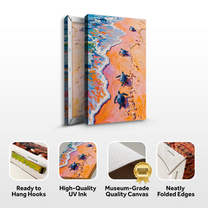 Turtles' Journey To The Sea Wall Art