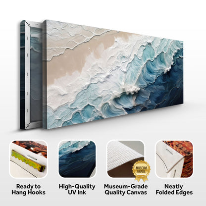 Crashing Coastal Waves Impasto Wall Art