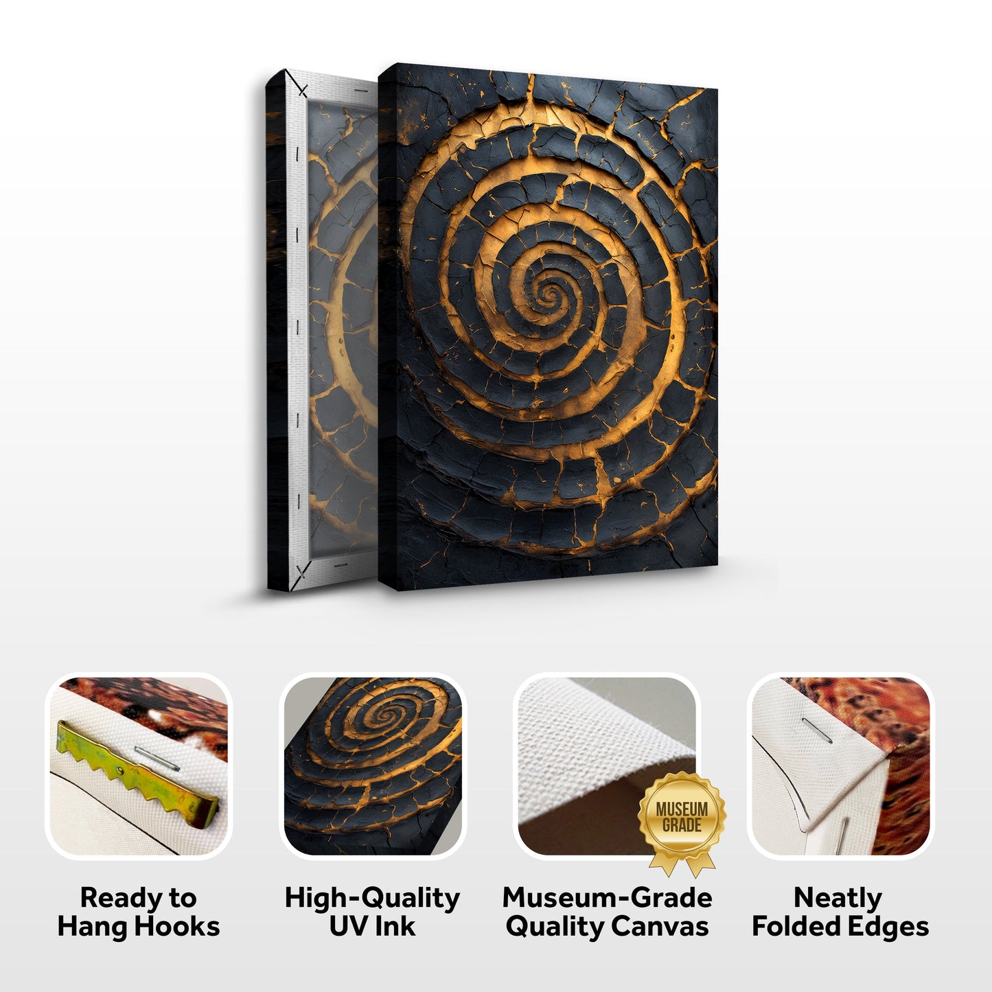 Black and Gold Spiral Wall Art
