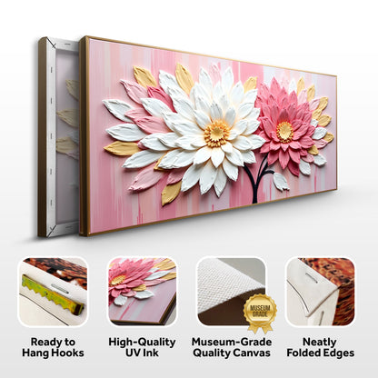 Blushing Blooms Pink Impasto Wall Art