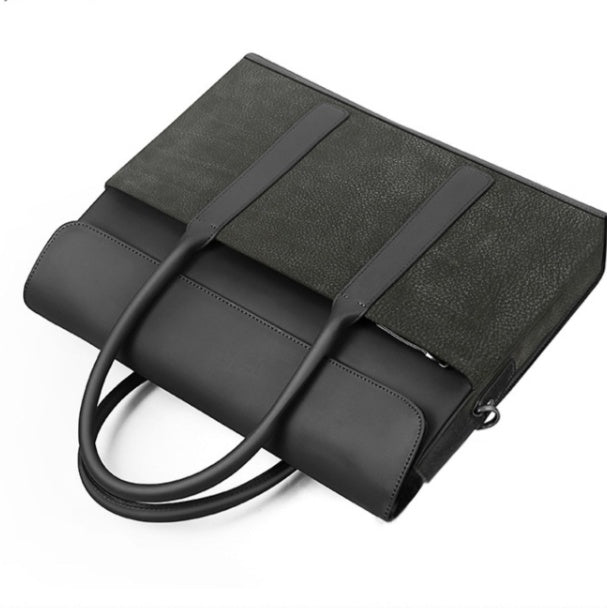 Men's Cowhide Computer Messenger Briefcase