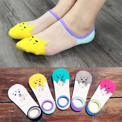 Cartoon Crystal Transparent Ankle Socks