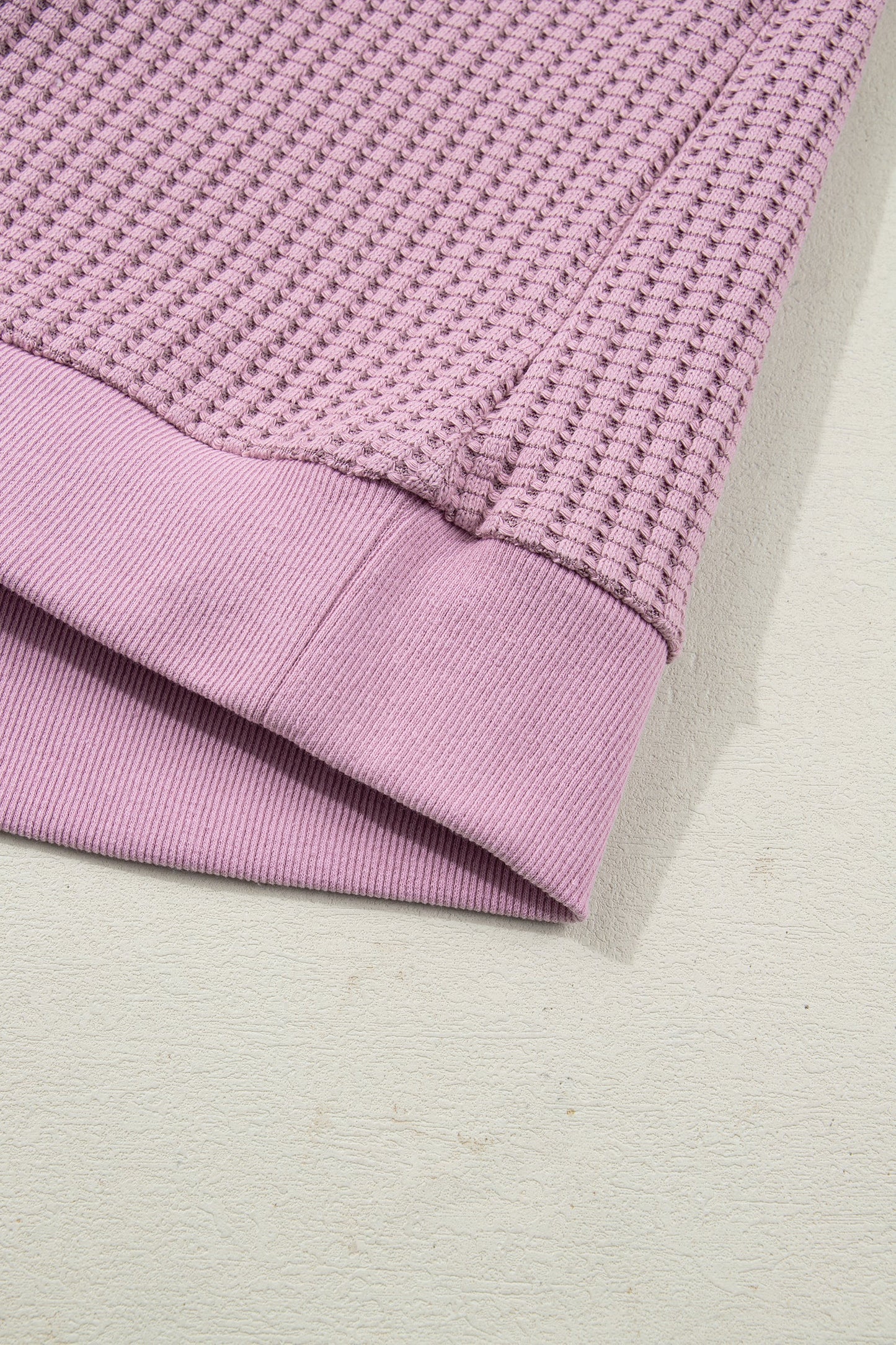 Solid Textured Snap Button Collar Baggy Top