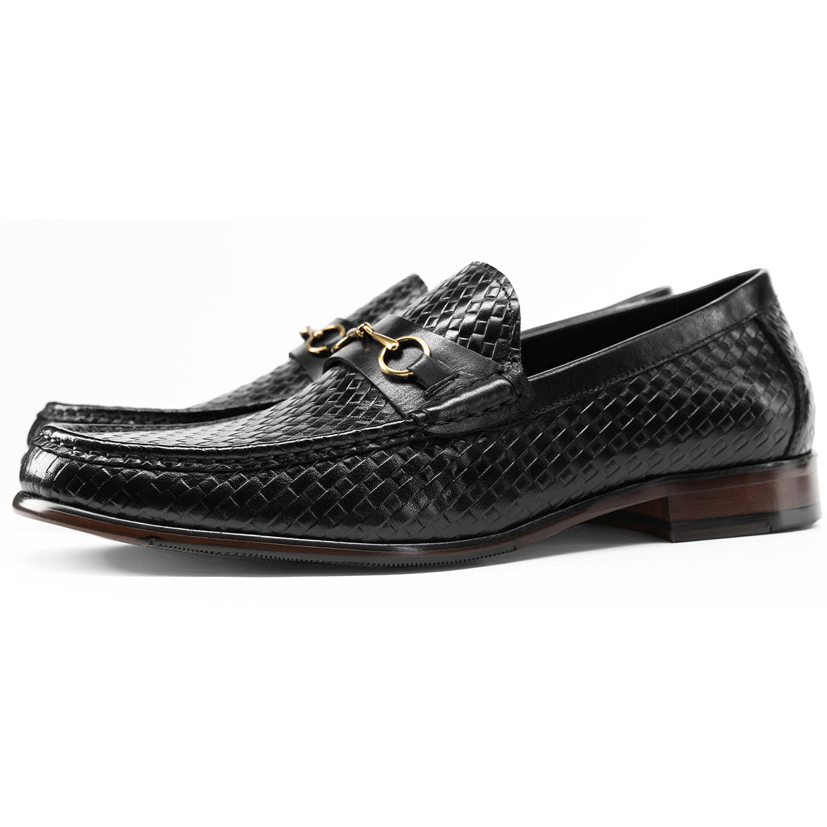Men's Woven Leather Loafers