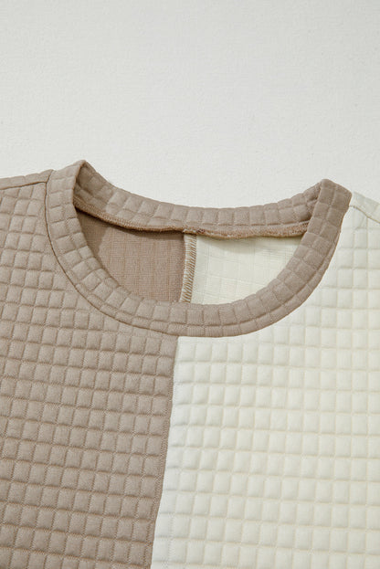 Colorblock Patchwork Textured Top and Short Set