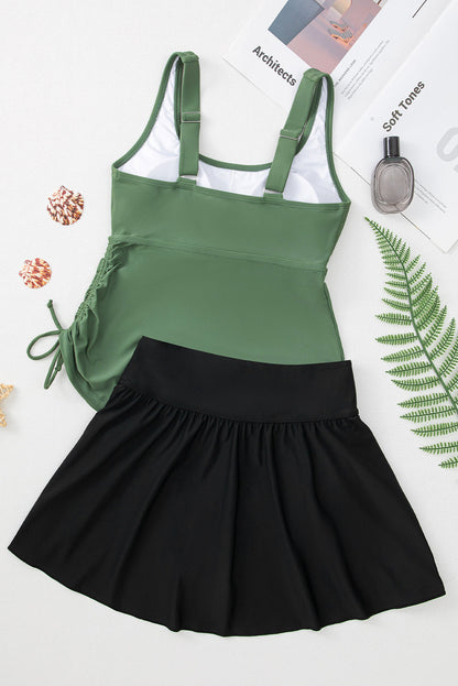 Colorblock Tankini Top and Skort Swim Set