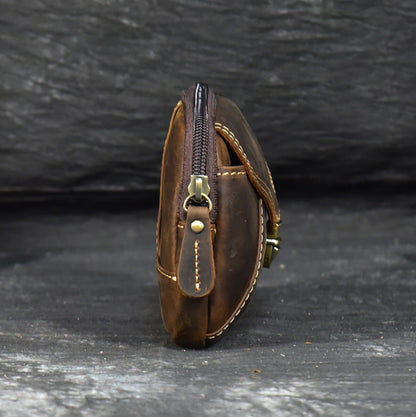 Men Waist Pack Genuine Leather Retro Cell Phone