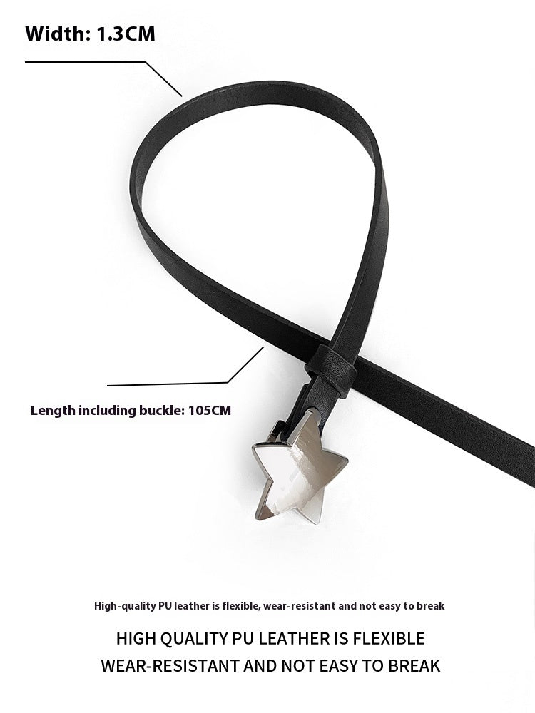 Black Subculture Five-pointed Star Belt