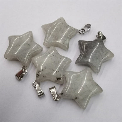 Natural Stone Crystal Agate Star Pendant