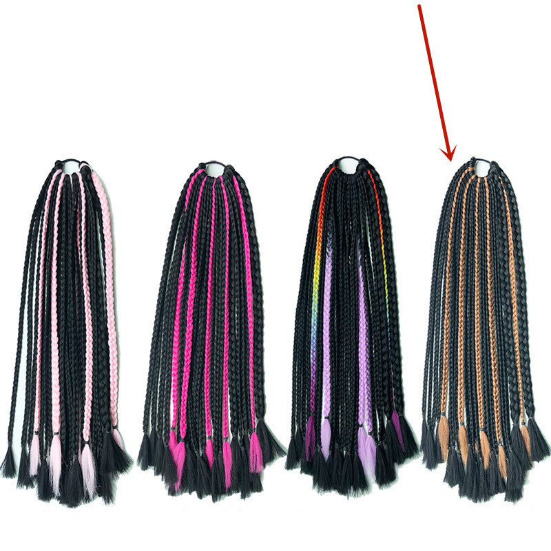 Female African Braided Hair Hip Hop Colorful Wig