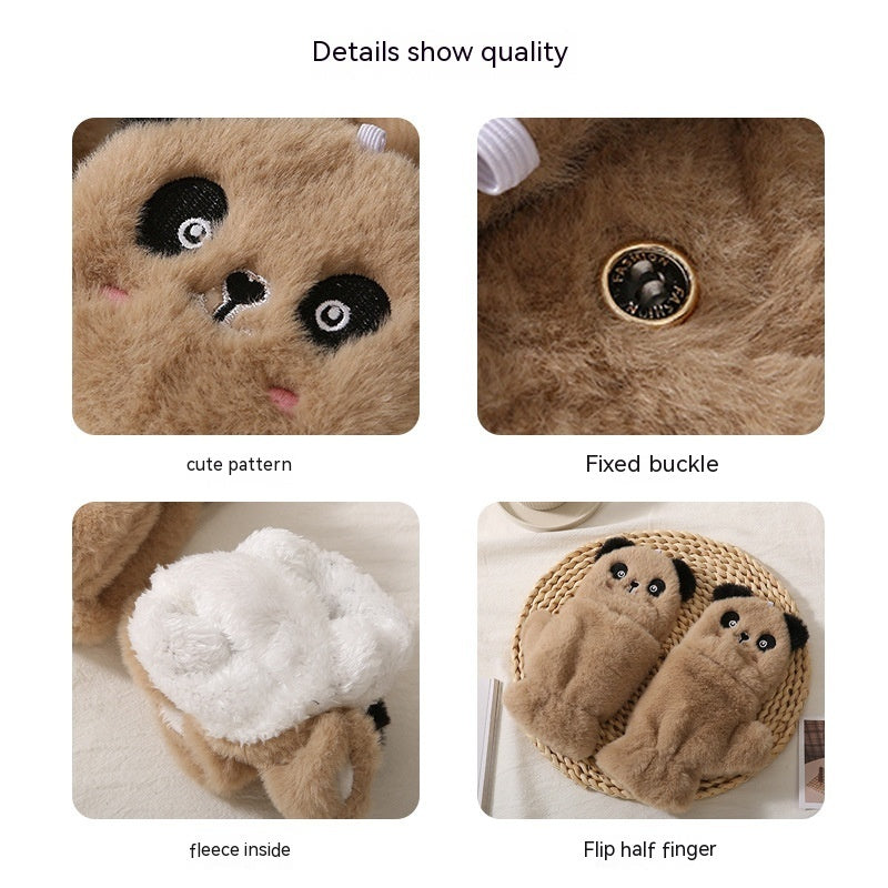 Cartoon Versatile Fleece-lined Warm Gloves
