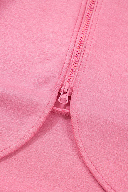Solid Zip Up Hoodie and Pants Set