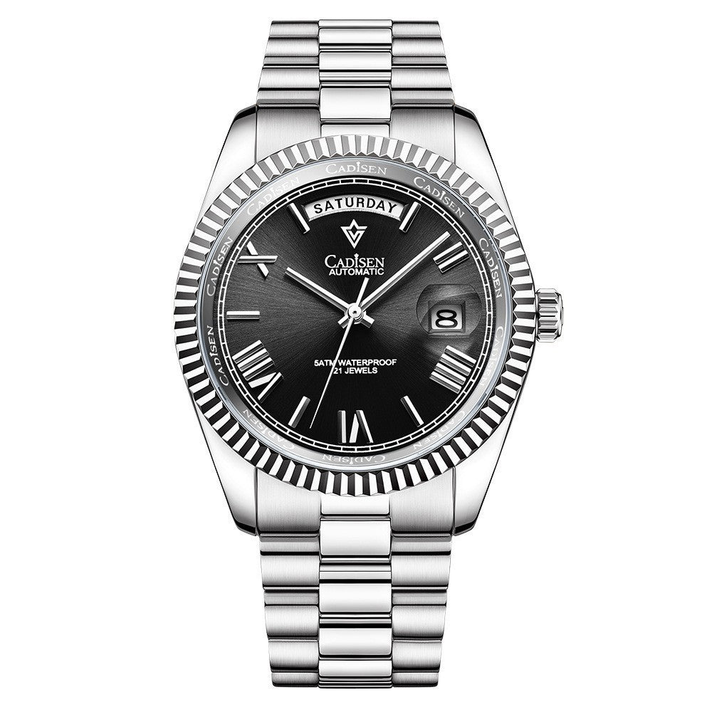 Men's Automatic Stainless Steel Sapphire Calendar Watch