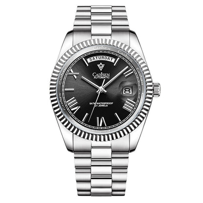 Men's Automatic Stainless Steel Sapphire Calendar Watch