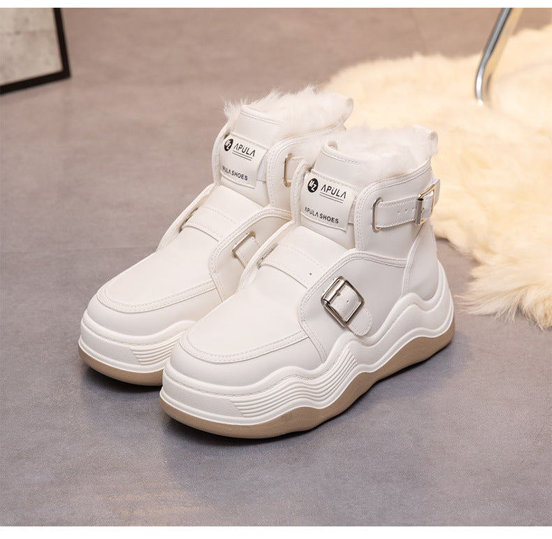 High Top Woolen Elevator Sports Shoes