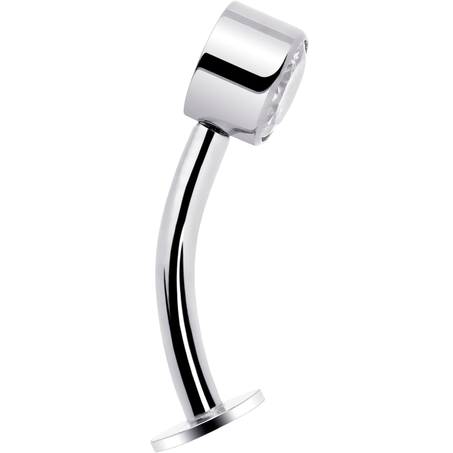 Bezel Gem Titanium Threadless Floating Belly Ring