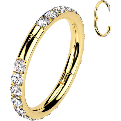 Implant Grade Titanium Forward CZ Double Sided Hoop Segment Ring
