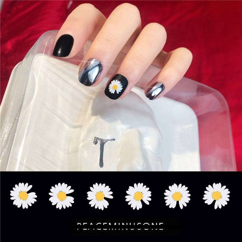 Fashionable Blue and Graffiti Pattern Fake Nails