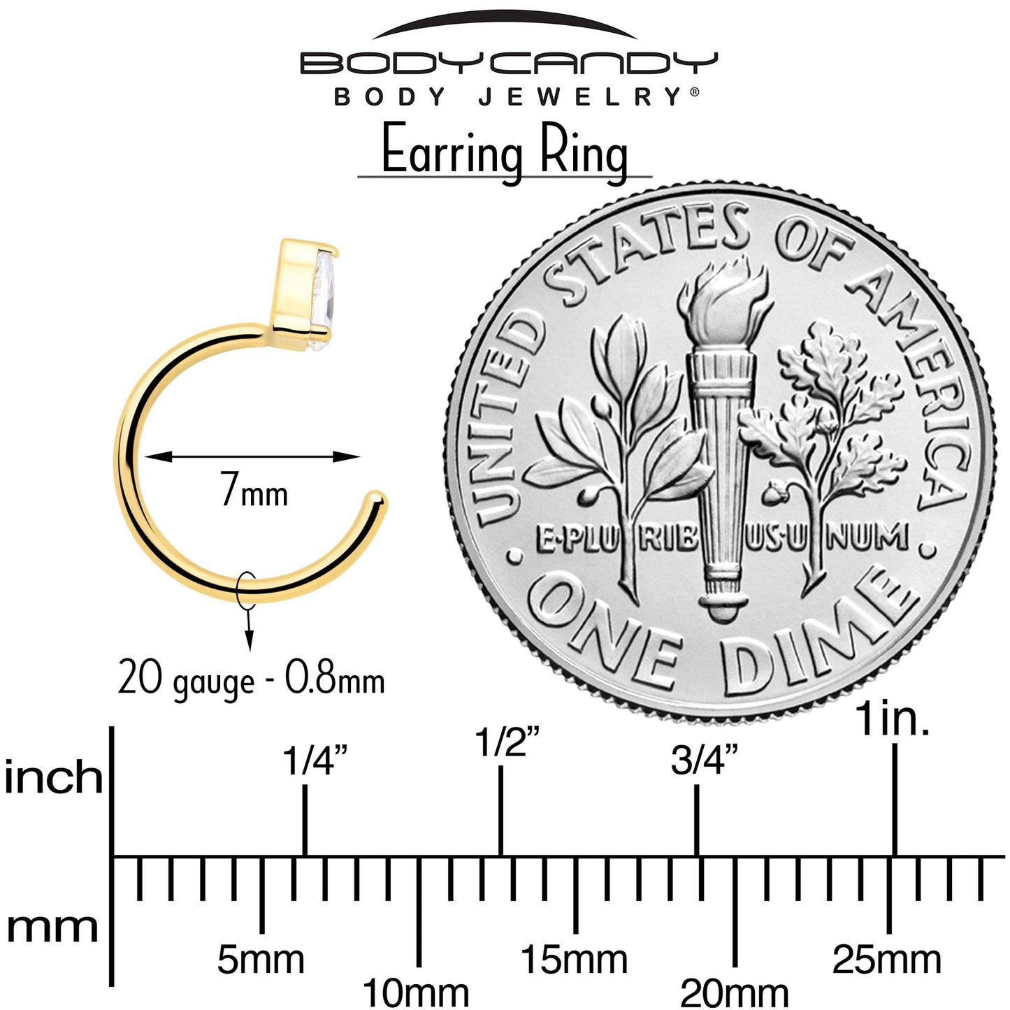 20G Implant Grade Titanium Triangle Gem Open Hoop Earrings