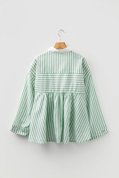 Stripe Half-Zip Long Sleeve Top