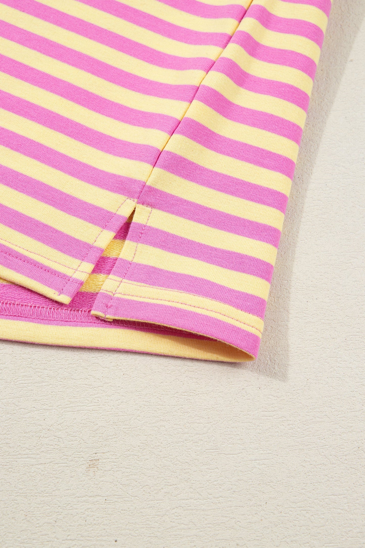 Stripe Drop Shoulder Top & Terry Shorts