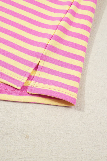 Stripe Drop Shoulder Top & Terry Shorts