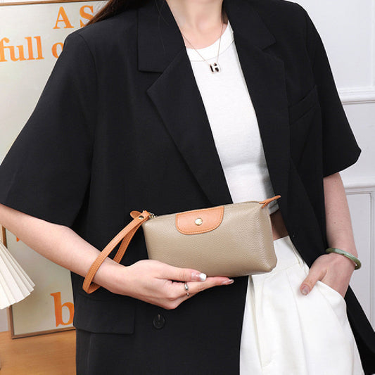 First Layer Women's Leather Large Capacity Clutch Handbag